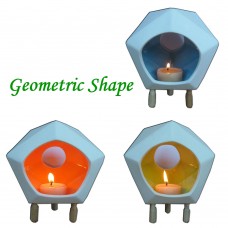 Handmade Ceramic Tealight Candle Holder (Geometric Shape) 